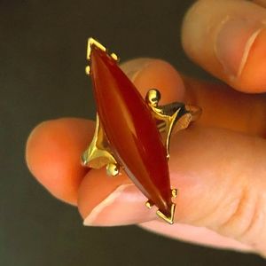 Vintage Avon Faux Carnelian Gold Tone Ring